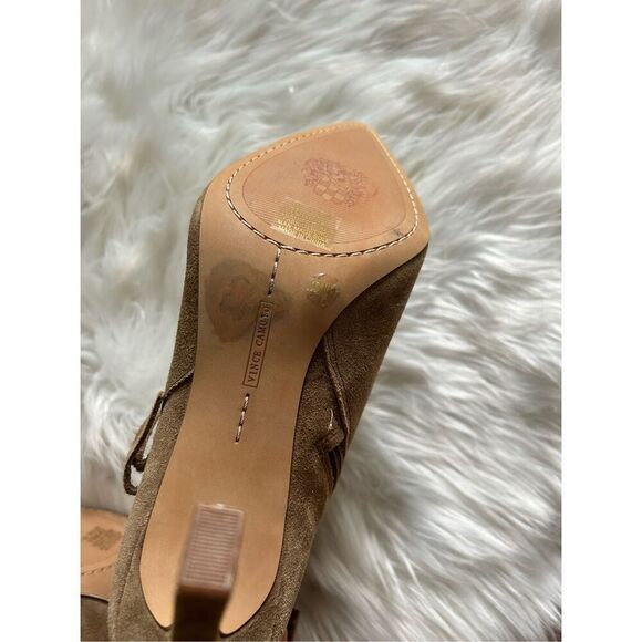 Vince Camuto tan suede fringed booties size 10M heel size is 4 inches booties we - Picture 5 of 7